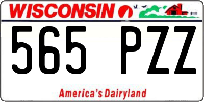 WI license plate 565PZZ