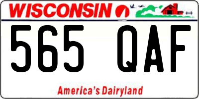 WI license plate 565QAF