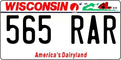 WI license plate 565RAR