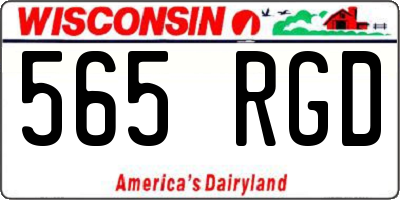 WI license plate 565RGD