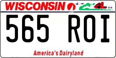 WI license plate 565ROI