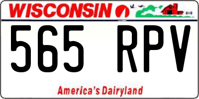 WI license plate 565RPV