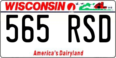 WI license plate 565RSD
