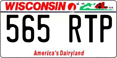 WI license plate 565RTP
