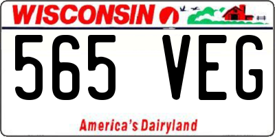 WI license plate 565VEG