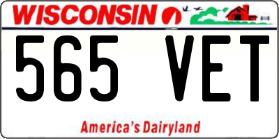 WI license plate 565VET