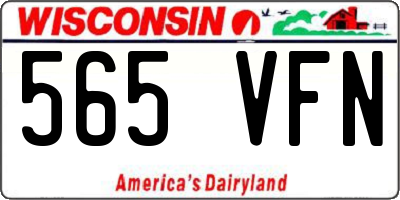 WI license plate 565VFN