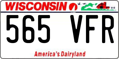 WI license plate 565VFR
