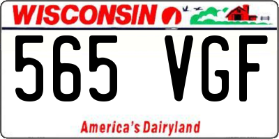 WI license plate 565VGF