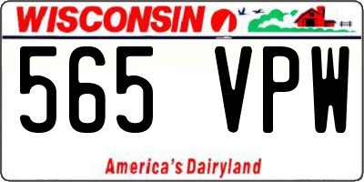 WI license plate 565VPW