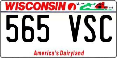 WI license plate 565VSC