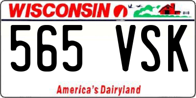 WI license plate 565VSK