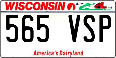 WI license plate 565VSP