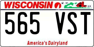 WI license plate 565VST