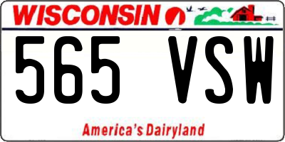 WI license plate 565VSW