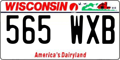 WI license plate 565WXB