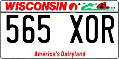 WI license plate 565XOR