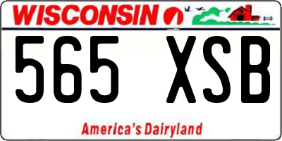 WI license plate 565XSB