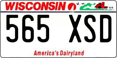WI license plate 565XSD