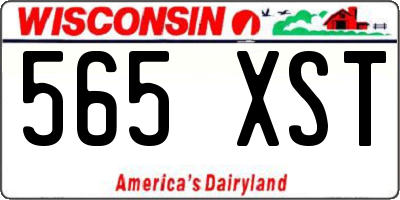 WI license plate 565XST