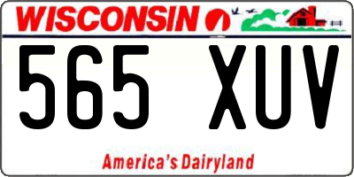 WI license plate 565XUV