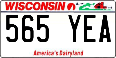 WI license plate 565YEA