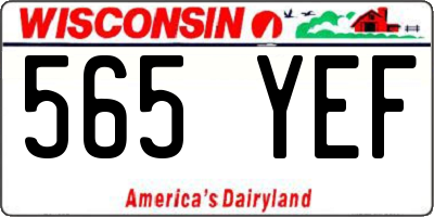 WI license plate 565YEF