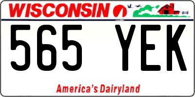 WI license plate 565YEK
