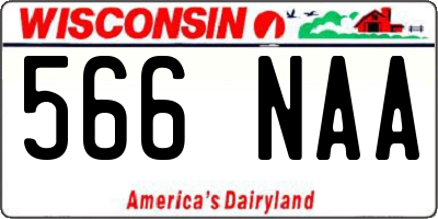 WI license plate 566NAA