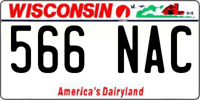 WI license plate 566NAC