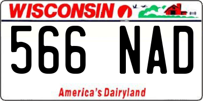 WI license plate 566NAD