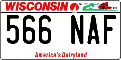 WI license plate 566NAF