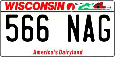 WI license plate 566NAG