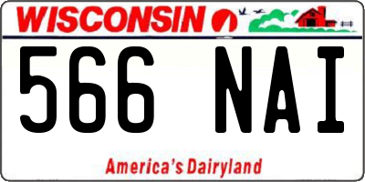 WI license plate 566NAI