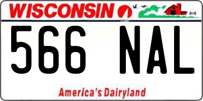 WI license plate 566NAL