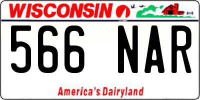 WI license plate 566NAR