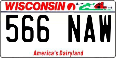WI license plate 566NAW