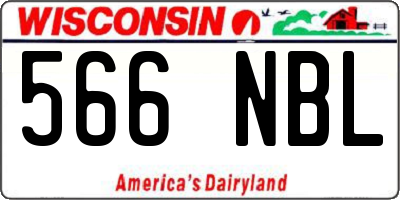 WI license plate 566NBL