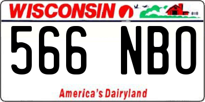 WI license plate 566NBO