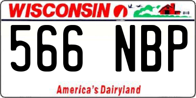 WI license plate 566NBP