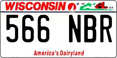 WI license plate 566NBR