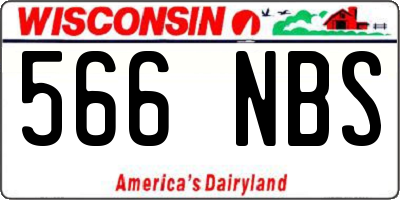 WI license plate 566NBS