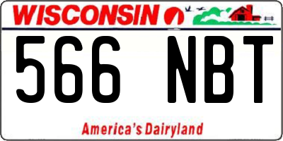 WI license plate 566NBT