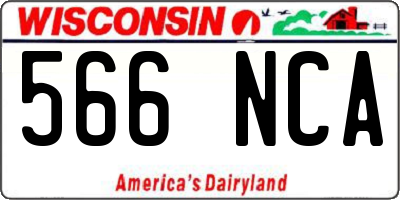 WI license plate 566NCA