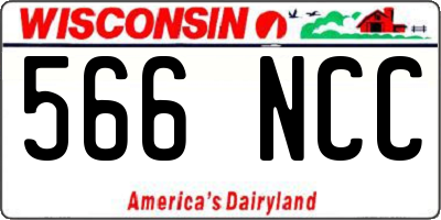 WI license plate 566NCC