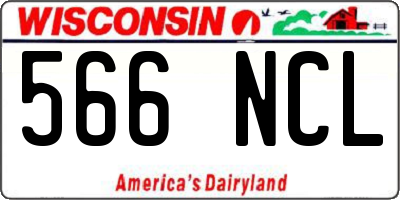 WI license plate 566NCL