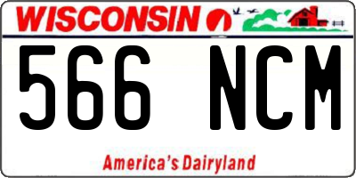 WI license plate 566NCM