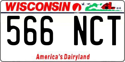 WI license plate 566NCT