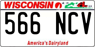 WI license plate 566NCV