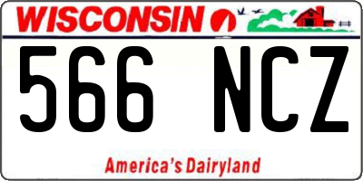 WI license plate 566NCZ